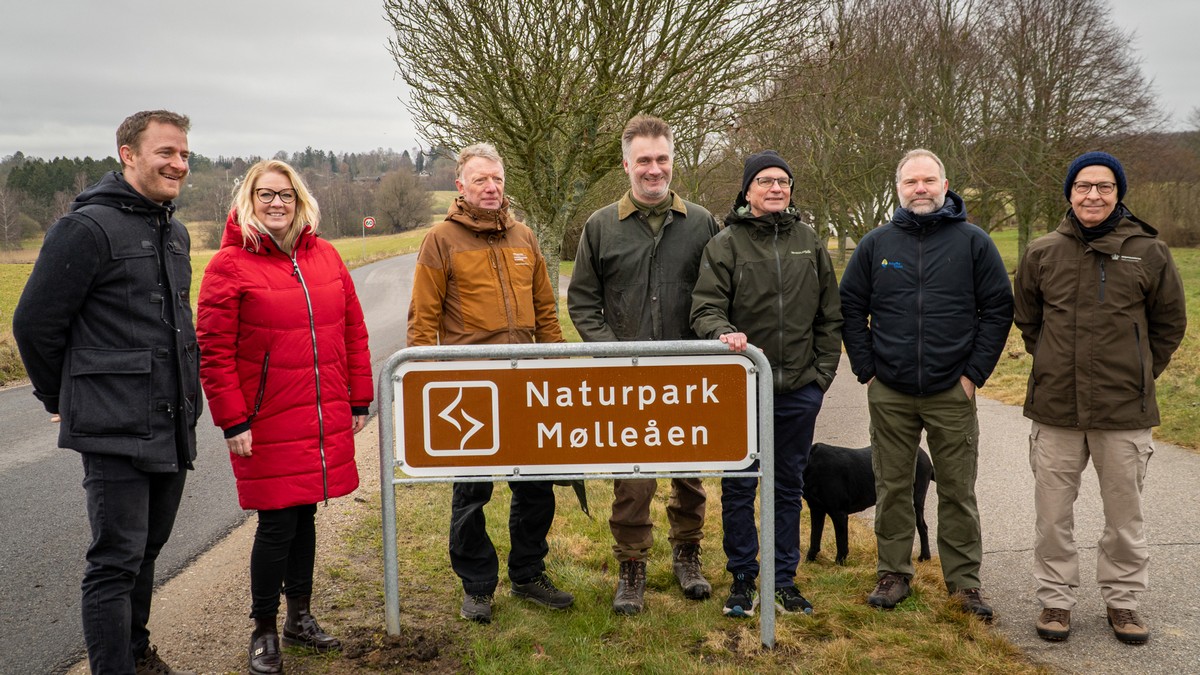 Skilt Naturpark Mølleåen