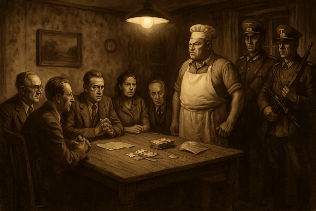 Forhandlinger med bager i Stenløse. Illustration: Sora