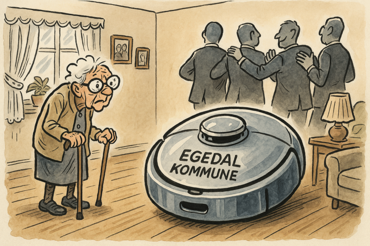 Ældre kvinde og robotstøvsuger - EgedalPosten