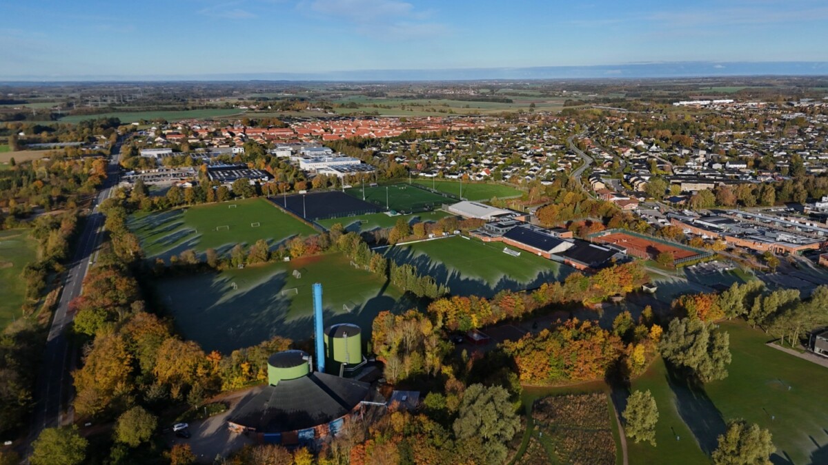 Dronefoto over Smørum Idrætscenter Foto: Rasmus Udsholt