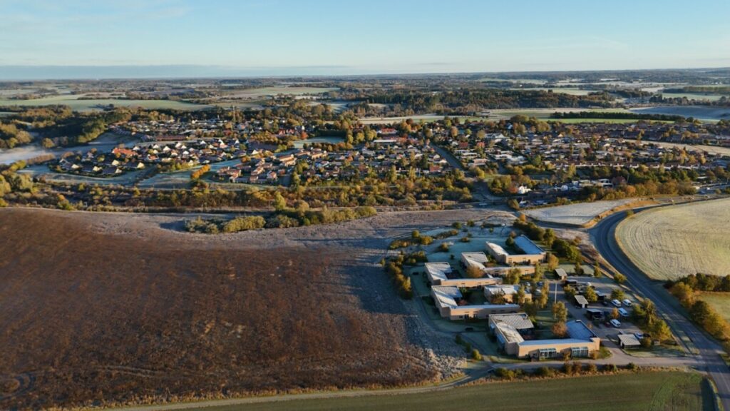 Luftfoto af Veksø, oktober 2025. Foto: Rasmus Udsholt