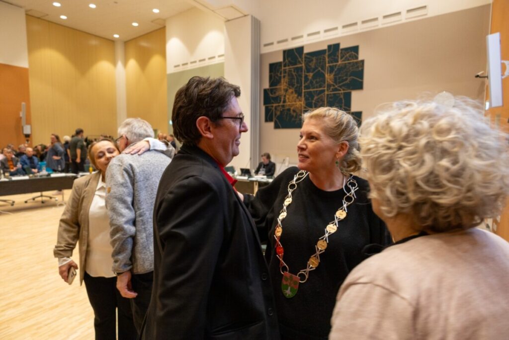 Jens Skov og Birgitte Neergaard-Kofod på konstitueringsmøde 5 december 2025. Foto: Rasmus Udsholt