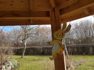 Påskehare fra påskearrangement på Skenkelsø Mølle. Foto: Egedal Kommune